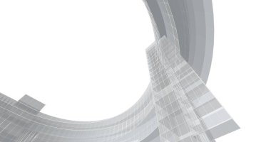 Mimari sanat konseptinde soyut çizgiler, minimum geometrik şekiller. 