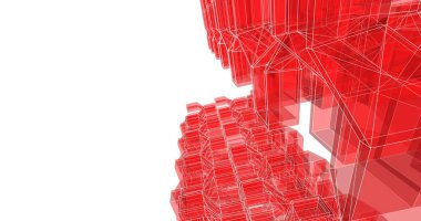 soyut mimari duvar kağıdı tasarımı, dijital konsept arkaplan