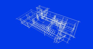 Mimari sanat konseptinde soyut çizgiler, minimum geometrik şekiller. 