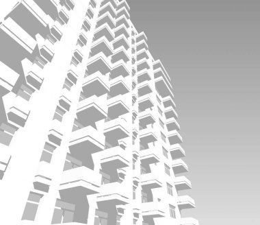 Mimari sanat konseptinde soyut çizgiler, minimum geometrik şekiller. 