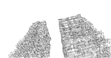 Mimari sanat konseptinde soyut çizgiler, minimum geometrik şekiller. 