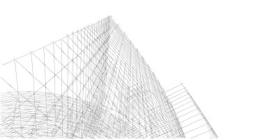 Mimari sanat konseptinde soyut çizgiler, minimum geometrik şekiller. 