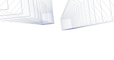 Mimari sanat konseptinde soyut çizgiler, minimum geometrik şekiller. 