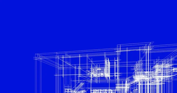 建筑墙纸设计 数字概念背景 — 图库照片