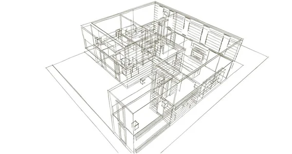 Architektur Gebäude Illustration Auf Hintergrund — Stockfoto