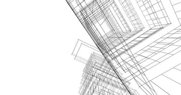 Абстрактний Архітектурний Дизайн Шпалер Цифровий Концепт Фон — стокове фото