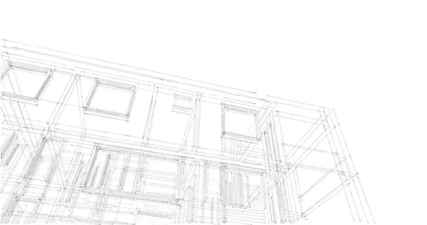 Проектирование Геометрических Архитектурных Зданий — стоковое фото