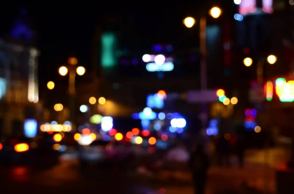 Θολή Αφηρημένα Φώτα Φόντο Της Πόλης Νύχτα — Φωτογραφία Αρχείου