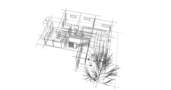 建筑墙纸设计 数字概念背景 — 图库照片