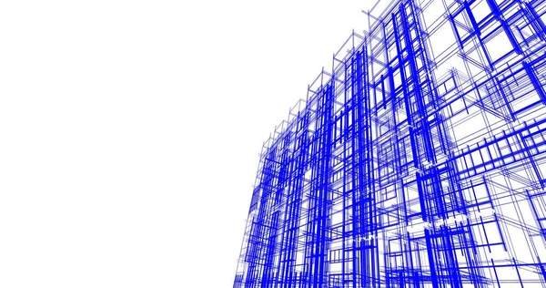 Líneas Abstractas Dibujo Concepto Arte Arquitectónico Formas Geométricas Mínimas — Foto de Stock