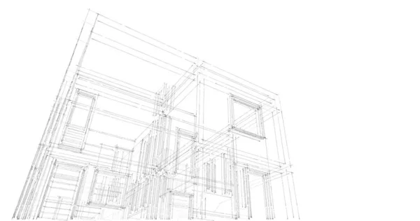 Проектирование Геометрических Архитектурных Зданий — стоковое фото