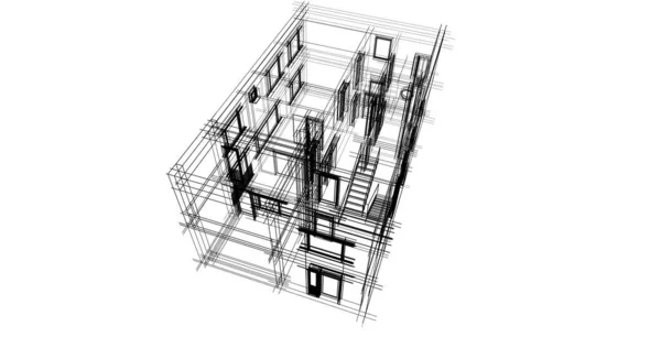 Projeto Edifícios Arquitetônicos Geométricos — Fotografia de Stock
