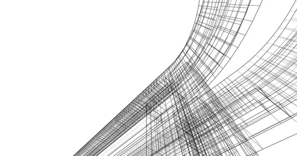 Linhas Abstratas Desenho Conceito Arte Arquitetônica Formas Geométricas Mínimas — Fotografia de Stock