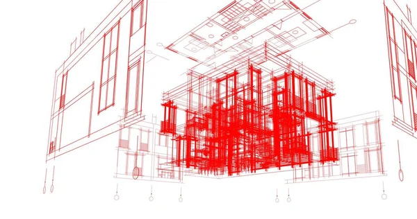 Abstrakte Architektonische Tapete Design Digitales Konzept Hintergrund — Stockfoto