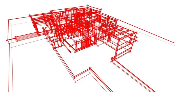 建筑3D背景图 — 图库照片