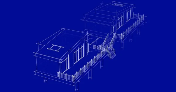 建筑墙纸设计 数字概念背景 — 图库照片