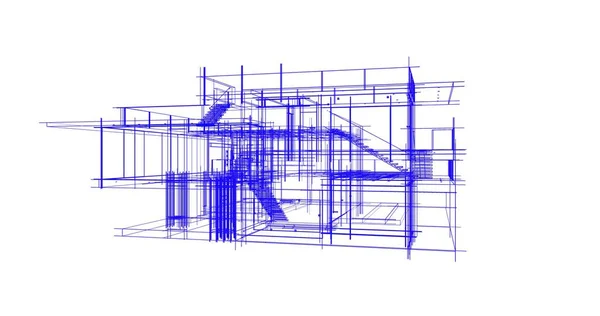 Architektura Budynek Ilustracja Tle — Zdjęcie stockowe