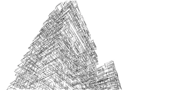 Abstrakcyjne Linie Rysunku Koncepcji Sztuki Architektonicznej Minimalne Kształty Geometryczne — Zdjęcie stockowe