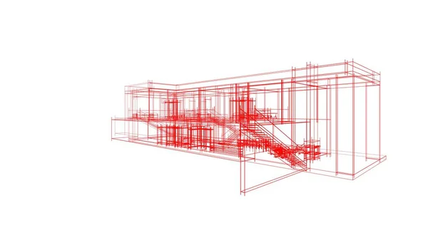 Architektura Budynek Ilustracja Tle — Zdjęcie stockowe