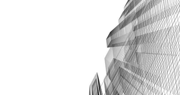 Minimale Geometrische Architectuur Van Gebouwen — Stockfoto