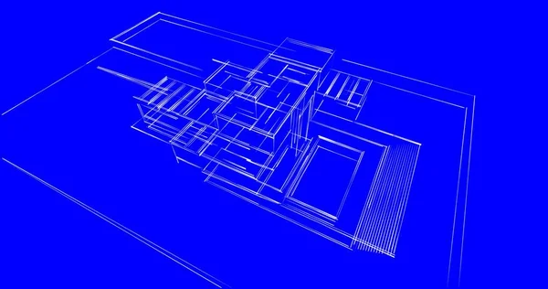 Elvont Építészeti Tapéta Tervezés Digitális Koncepció Háttér — Stock Fotó