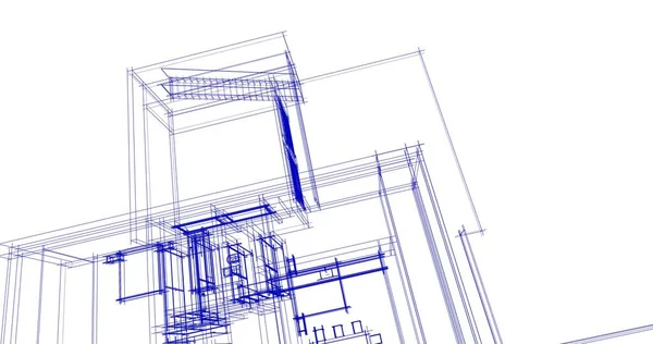 Linee Disegno Astratte Nel Concetto Arte Architettonica Forme Geometriche Minime — Foto Stock