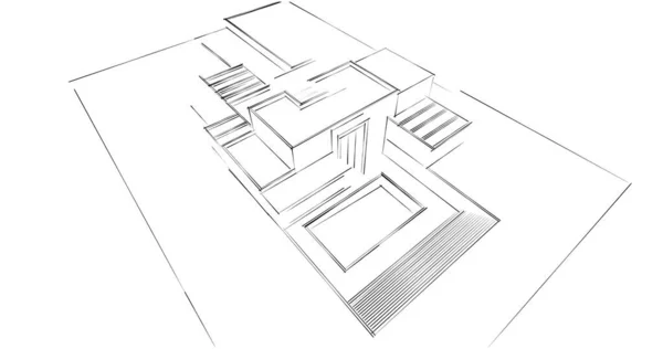 Abstraktní Architektonický Design Tapet Digitální Koncept Pozadí — Stock fotografie