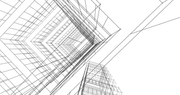 建筑墙纸设计 数字概念背景 — 图库照片