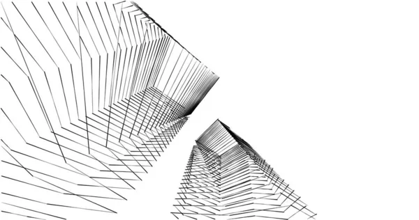 Líneas Abstractas Dibujo Concepto Arte Arquitectónico Formas Geométricas Mínimas — Foto de Stock