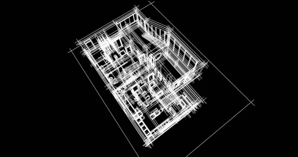 建筑墙纸设计 数字概念背景 — 图库照片