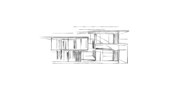 Lignes Dessin Abstraites Dans Concept Art Architectural Formes Géométriques Minimales — Photo