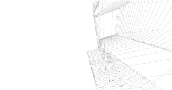 Mimari Sanat Konseptinde Soyut Çizgiler Minimum Geometrik Şekiller — Stok fotoğraf