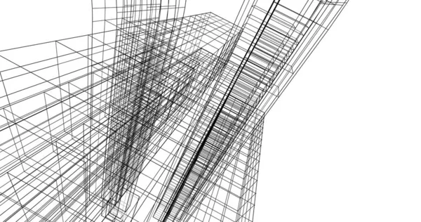 Lignes Dessin Abstraites Dans Concept Art Architectural Formes Géométriques Minimales — Photo