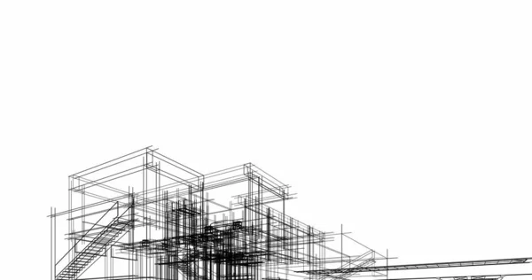 建筑墙纸设计 数字概念背景 — 图库照片