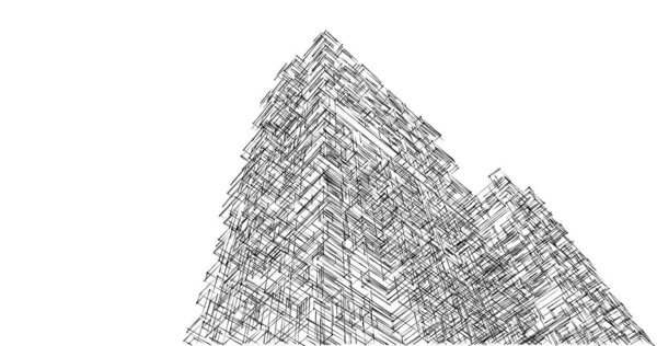 Lignes Dessin Abstraites Dans Concept Art Architectural Formes Géométriques Minimales — Photo