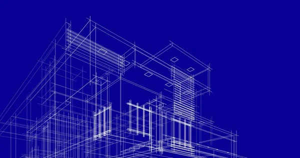 Architektura Budynek Ilustracja Tle — Zdjęcie stockowe