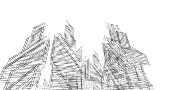 Lignes Dessin Abstraites Dans Concept Art Architectural Formes Géométriques Minimales — Photo