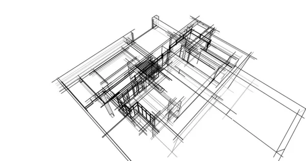 Projeto Geométrico Mínimo Dos Edifícios Arquitetônicos — Fotografia de Stock