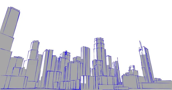 建筑墙纸设计 数字概念背景 — 图库照片