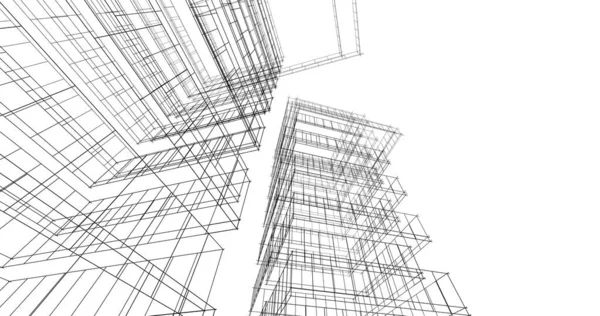 建筑墙纸设计 数字概念背景 — 图库照片