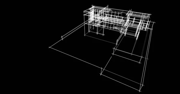 Проектирование Геометрических Архитектурных Зданий — стоковое фото