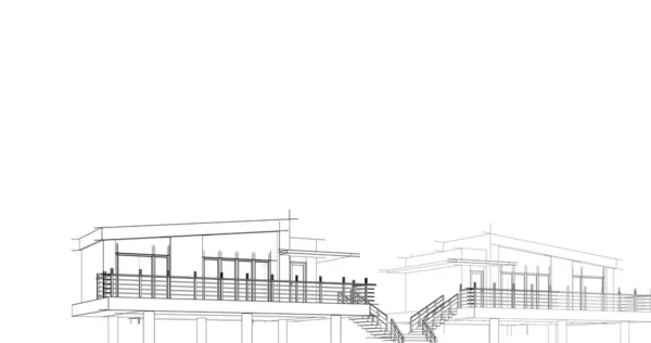 最小几何建筑设计 — 图库照片