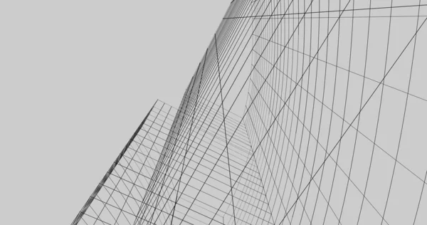 Abstract Drawing Lines Architectural Art Concept Minimal Geometrical Shapes — Stock Photo, Image