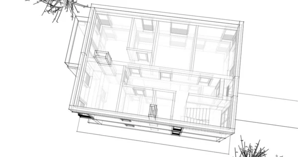 背景に3Dイラストを構築し — ストック写真