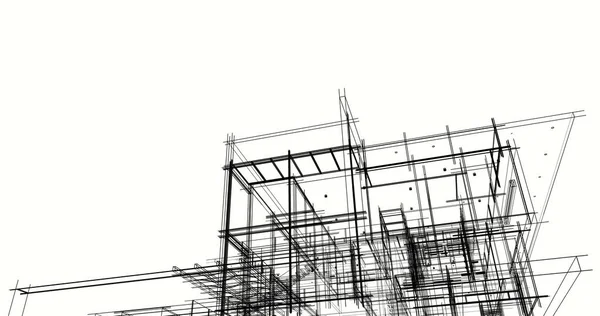 Formas Geométricas Mínimas Linhas Arquitetônicas — Fotografia de Stock