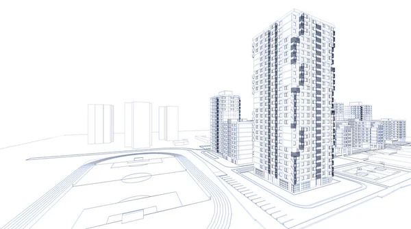 Mimari sanat konseptinde soyut çizgiler, minimum geometrik şekiller. 