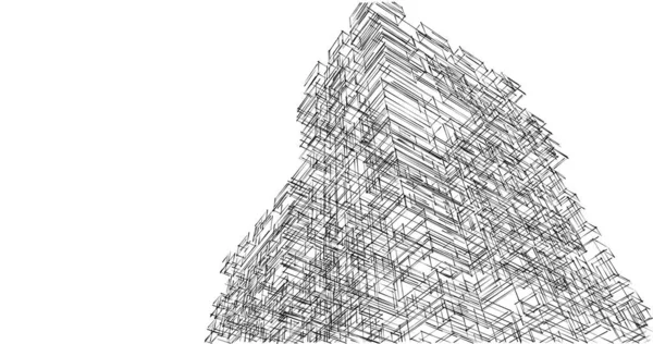 Abstrakcyjne Linie Rysunku Koncepcji Sztuki Architektonicznej Minimalne Kształty Geometryczne — Zdjęcie stockowe