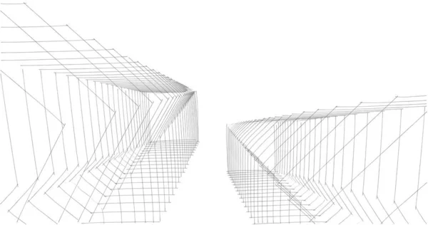 Lignes Dessin Abstraites Dans Concept Art Architectural Formes Géométriques Minimales — Photo