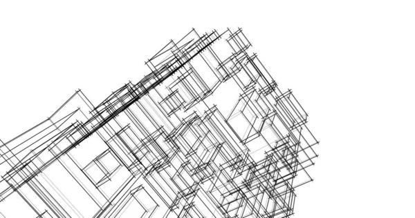 建筑墙纸设计 数字概念背景 — 图库照片