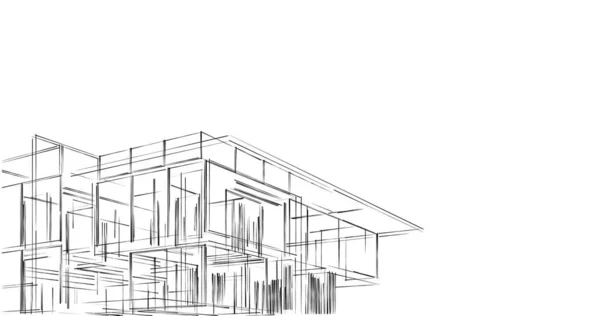 建築芸術の概念における抽象的な線や最小限の幾何学的形状 — ストック写真